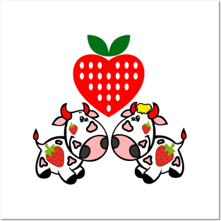 strawberry cow 1 Posters and Art